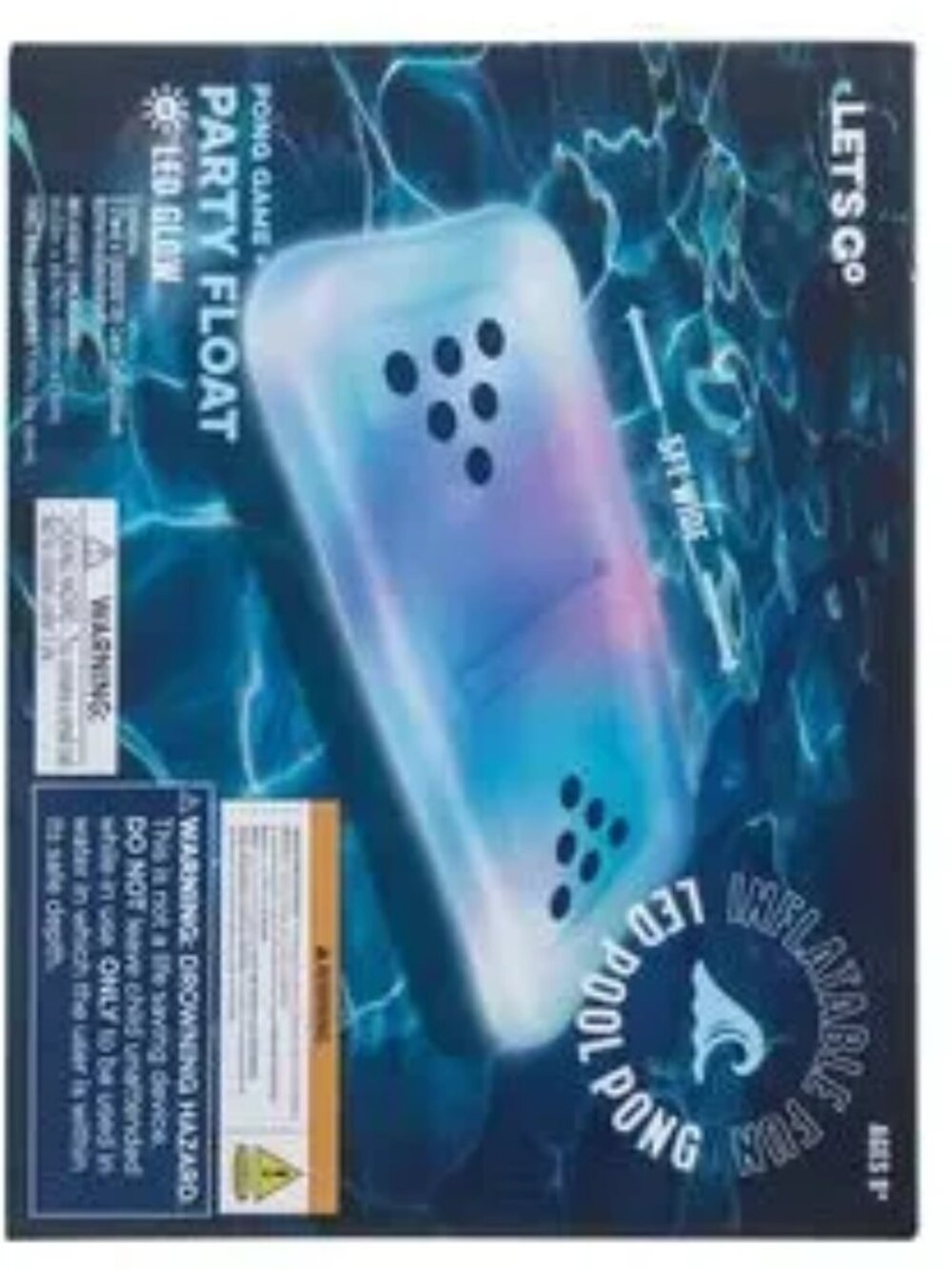 LED Pool Pong Party Float Inflatable Table 61" x 28" Light Up Game "Brand New"